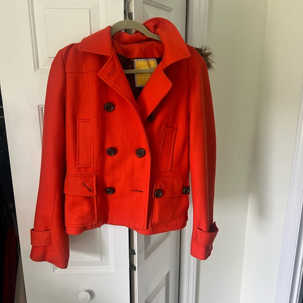 dELiA*s Orange Pea Coat Classic Wool Blend